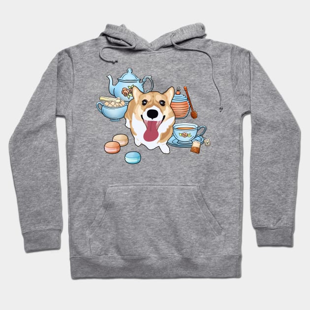 Afternoon Tea Corgi Hoodie by MaplewoodMerch